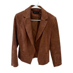 Ivanka Trump Faux Suede Open Front Long Sleeve Blazer Jacket Size 8